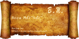 Boza Máté névjegykártya